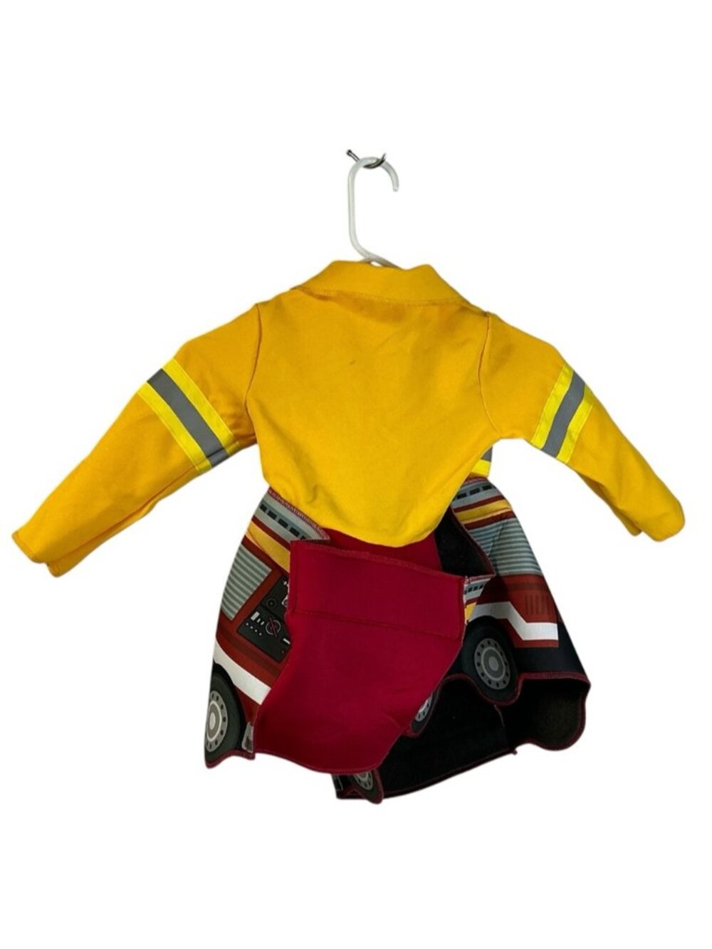 3D Fire Truck Costume ride-in Plush Padded Fireman Tunic Toddler 3-4 T - Picture 3 of 8